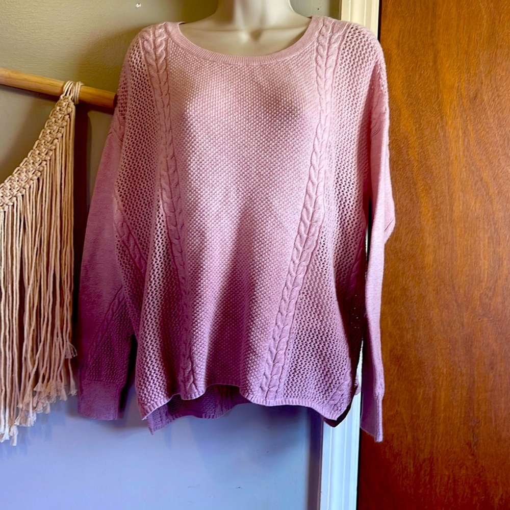 Pink ombré American eagle knit sweater